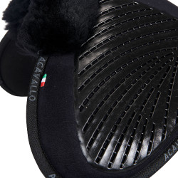 Acavallo Close Contact Classic Gel Stoßdämpfer mit Memory-Schaum und Lammfell Schwarz / schwarz