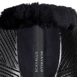 Acavallo Close Contact Classic Gel Stoßdämpfer mit Memory-Schaum und Lammfell Schwarz / schwarz