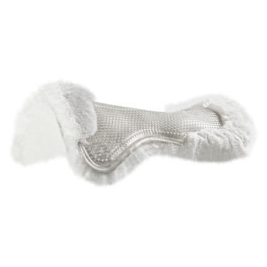 Mischsattelpad Close Contact Acavallo Classic mit vollständig integriertem Lammfell Transparent / Weiß