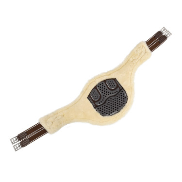 Gurt mit Bauchlatz Acavallo Gel & PVC Abnehmbares Innenfutter aus Wolle Dunkelbraun