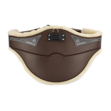 Gurt mit Bauchlatz Acavallo Gel & PVC Abnehmbares Innenfutter aus Wolle Dunkelbraun