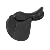 Spring-Sattel aus Leder Acavallo Veneziano Schwarz