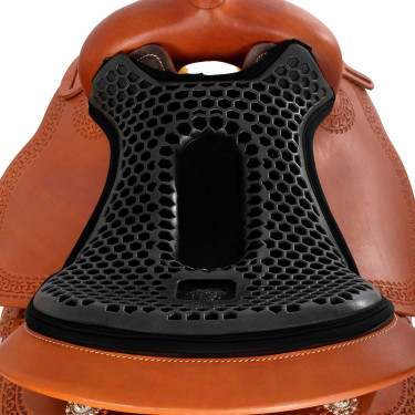 Acavallo Ortho-Pubis Western Gel Hexagonal 20 mm Drylex Sitzbezug Schwarz