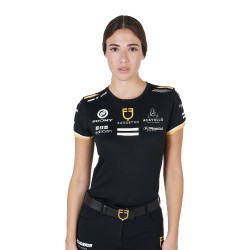 Trainings-T-Shirt GP Damen aus technischem Gewebe mit Multi-Logo Equestro