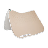 Lycra-Dressur-Schabracke mit Gel-Grip und Unterseite aus Bambusfaser Acavallo Sand / Weiß Beige Lycra-Dressur-Schabracke mit Gel-Grip und Unterseite aus Bambusfaser Acavallo Sand / Weiß Beige