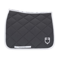 Dressur-Schabracke aus technischem Stoff mit gesticktem Logo White Line Equestro Asphalt Grau