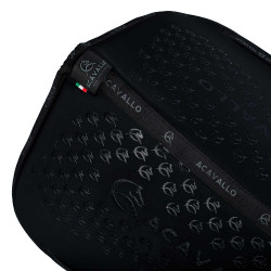Lycra-Dressur-Schabracke mit Gel-Grip und Unterseite aus Bambusfaser Acavallo Schwarz / schwarz