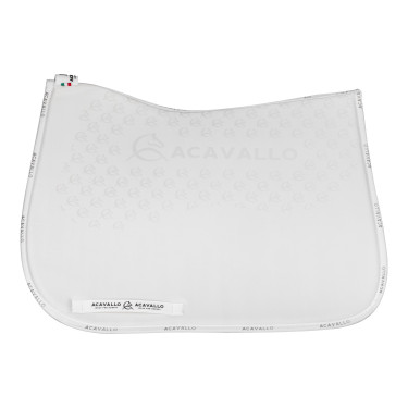 Lycra-Dressur-Schabracke mit Gel-Grip und Unterseite aus Bambusfaser Acavallo Weiß / weiß Wei&amp;amp;amp;amp;amp;amp;szlig;