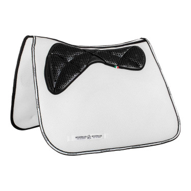Quadratische Dressurschabracke aus Memory-Schaumstoff mit Gel-Grip und 3D-Spaceer Acavallo Weiß Weiß