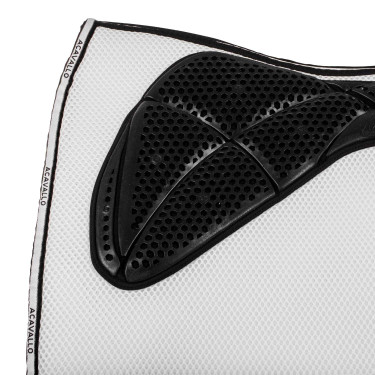 Quadratische Dressurschabracke aus Memory-Schaumstoff mit Gel-Grip und 3D-Spaceer Acavallo Weiß Weiß