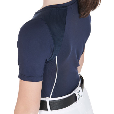 Technisches Trainings-T-Shirt für Kinder Equestro Marine Marineblau Technisches Trainings-T-Shirt für Kinder Equestro Marine Marineblau