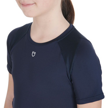 Technisches Trainings-T-Shirt für Kinder Equestro Marine Marineblau Technisches Trainings-T-Shirt für Kinder Equestro Marine Marineblau
