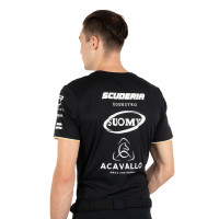 GP-Trainings-T-Shirt für Herren aus technischem Gewebe mit Multi-Logo Equestro Schwarz GP-Trainings-T-Shirt für Herren aus technischem Gewebe mit Multi-Logo Equestro Schwarz