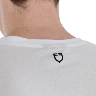 Figurbetontes T-Shirt mit Logo auf der Brust Herren Equestro Figurbetontes T-Shirt mit Logo auf der Brust Herren Equestro