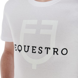 Figurbetontes T-Shirt mit Logo auf der Brust Herren Equestro Weiß Weiß