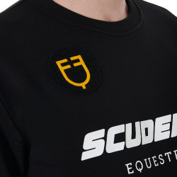 Herren-Rundhalsweatshirt Kollektion Scuderia Equestro Schwarz
