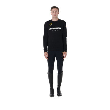 Herren-Rundhalsweatshirt Kollektion Scuderia Equestro Schwarz