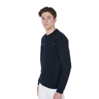 Herren-Sweatshirt aus Interlock mit Rundhalsausschnitt Equestro Marine Marineblau Herren-Sweatshirt aus Interlock mit Rundhalsausschnitt Equestro Marine Marineblau