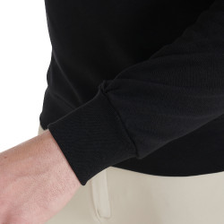 Herren-Sweatshirt aus Baumwolle mit Equestro-Logo auf der Brust Schwarz