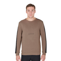 Sweat d'hiver homme avec col rond en coton Equestro Walnut