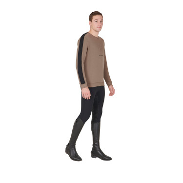 Winter-Sweatshirt Herren mit Rundhalsausschnitt aus Baumwolle Equestro Winter-Sweatshirt Herren mit Rundhalsausschnitt aus Baumwolle Equestro