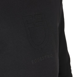 Winter-Sweatshirt Herren mit Rundhalsausschnitt aus Baumwolle Equestro Schwarz