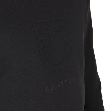 Winter-Sweatshirt Herren mit Rundhalsausschnitt aus Baumwolle Equestro Schwarz