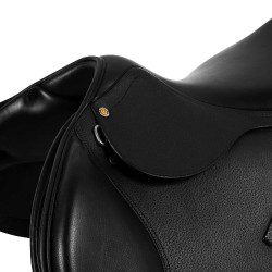 Sattelüberzug für Hindernisse aus geprägtem Leder Supreme Evolution New Equestro Schwarz