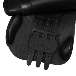 Sattelüberzug für Hindernisse aus geprägtem Leder Supreme Evolution New Equestro Schwarz