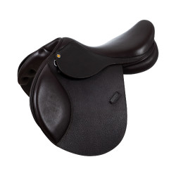 Sattelüberzug für Hindernisse aus geprägtem Leder Supreme Evolution New Equestro Dunkelbraun