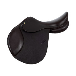 Sattelüberzug für Hindernisse aus geprägtem Leder Supreme Evolution New Equestro Dunkelbraun