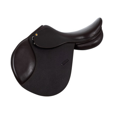 Sattelüberzug für Hindernisse aus geprägtem Leder Supreme Evolution New Equestro Dunkelbraun
