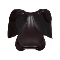 Sattelüberzug für Hindernisse aus geprägtem Leder Supreme Evolution New Equestro Dunkelbraun