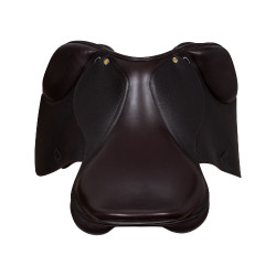 Sattelüberzug für Hindernisse aus geprägtem Leder Supreme Evolution New Equestro Dunkelbraun