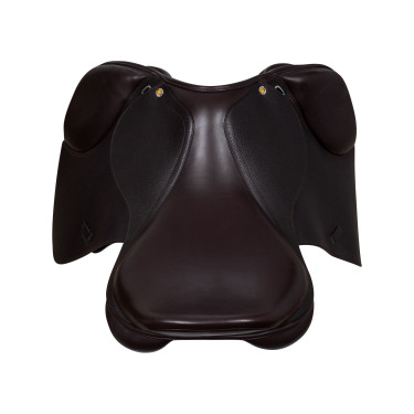Sattelüberzug für Hindernisse aus geprägtem Leder Supreme Evolution New Equestro Dunkelbraun
