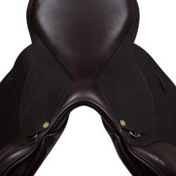 Sattelüberzug für Hindernisse aus geprägtem Leder Supreme Evolution New Equestro Dunkelbraun