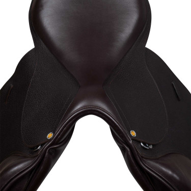Sattelüberzug für Hindernisse aus geprägtem Leder Supreme Evolution New Equestro Dunkelbraun