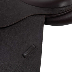 Sattelüberzug für Hindernisse aus geprägtem Leder Supreme Evolution New Equestro Dunkelbraun
