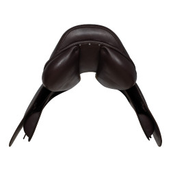 Sattelüberzug für Hindernisse aus geprägtem Leder Supreme Evolution New Equestro Dunkelbraun