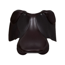 Sattelüberzug Hindernis aus französischem geprägtem Leder Supreme Evolution Equestro Dunkelbraun