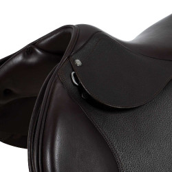 Sattelüberzug Hindernis aus französischem geprägtem Leder Supreme Evolution Equestro Dunkelbraun
