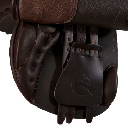 Spring-Sattel Botticelli mit Wollpaneelen Acavallo Dunkelbraun