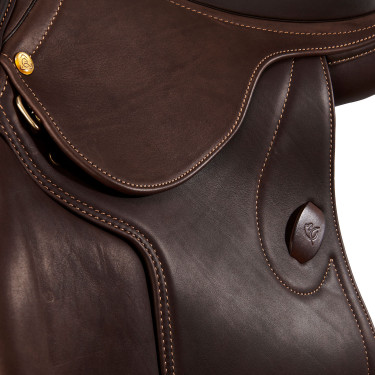 Spring-Sattel Botticelli mit Wollpaneelen Acavallo Dunkelbraun