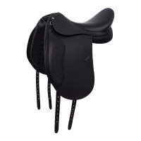 Dressursattel mit langen Pauschen Aachen Equestro Schwarz Dressursattel mit langen Pauschen Aachen Equestro Schwarz