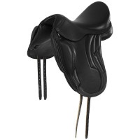 Dressursattel mit einlagigem Sattelblatt aus Leder Lusiana Equestro Schwarz Dressursattel mit einlagigem Sattelblatt aus Leder Lusiana Equestro Schwarz