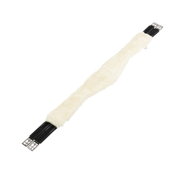 Ledergurt für Hindernisse mit synthetischem Schaffell Alizee Equestro Schwarz