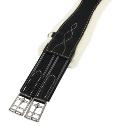 Ledergurt für Hindernisse mit synthetischem Schaffell Alizee Equestro Schwarz