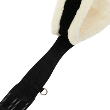 Ledergurt für Hindernisse mit synthetischem Schaffell Alizee Equestro Schwarz