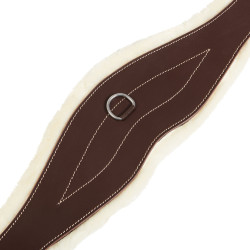 Ledergurt für Hindernisse mit synthetischem Schaffell Alizee Equestro Dunkelbraun Ledergurt für Hindernisse mit synthetischem Schaffell Alizee Equestro Dunkelbraun