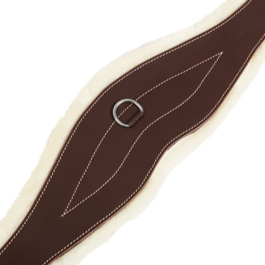 Ledergurt für Hindernisse mit synthetischem Schaffell Alizee Equestro Dunkelbraun Ledergurt für Hindernisse mit synthetischem Schaffell Alizee Equestro Dunkelbraun
